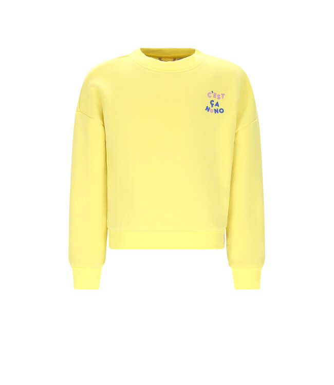 NoNo winter sweater meisjes - geel - Konono - furry, print
