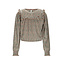 NoNo winter jersey blouse meisjes - zand - Tisja - plisse, AOP