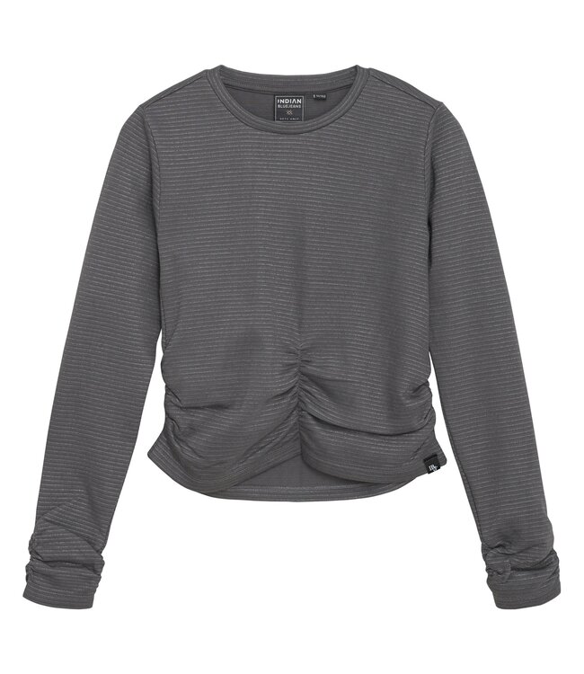 Indian Blue Jeans Winter t-shirt meisjes - grijs - longsleeve/strepen/Lurex
