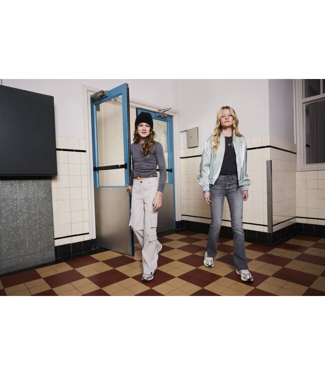 Indian Blue Jeans Winter t-shirt meisjes - grijs - longsleeve/strepen/Lurex