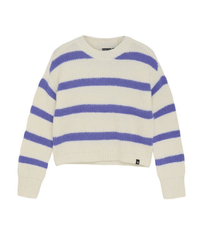 Indian Blue Jeans Winter sweater meisjes - wit - fuzzy/strepen