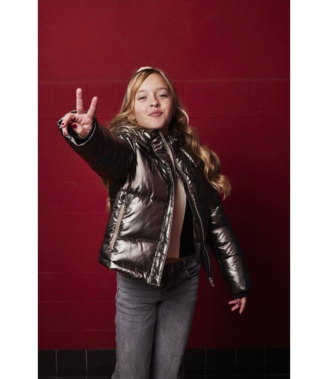 Indian Blue Jeans Winter winterjasjas meisjes - bruin - metallic