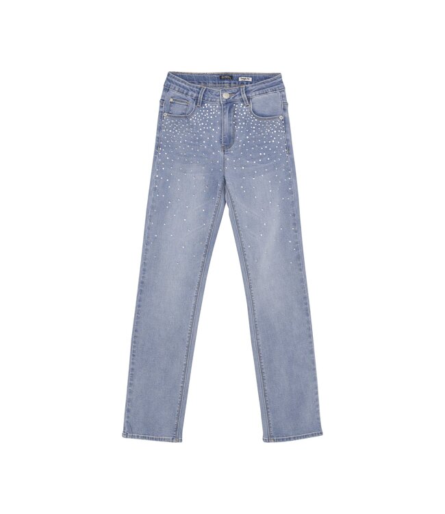 Indian Blue Jeans Winter jeansbroek meisjes - blauw - straight fit/studs