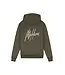 Malelions winter hoodie jongens - groen/beige - signature, gestreept