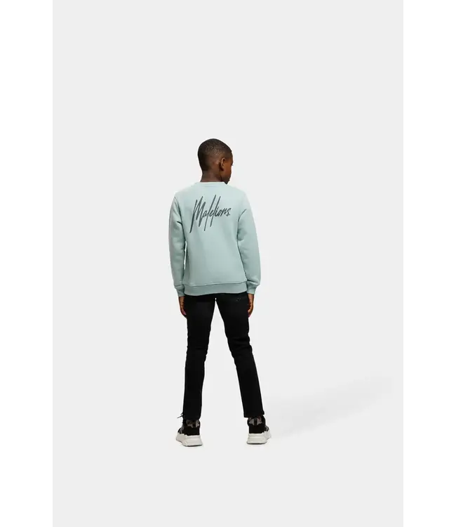 Malelions winter sweater jongens - blauw/grijs - signature, gestreept