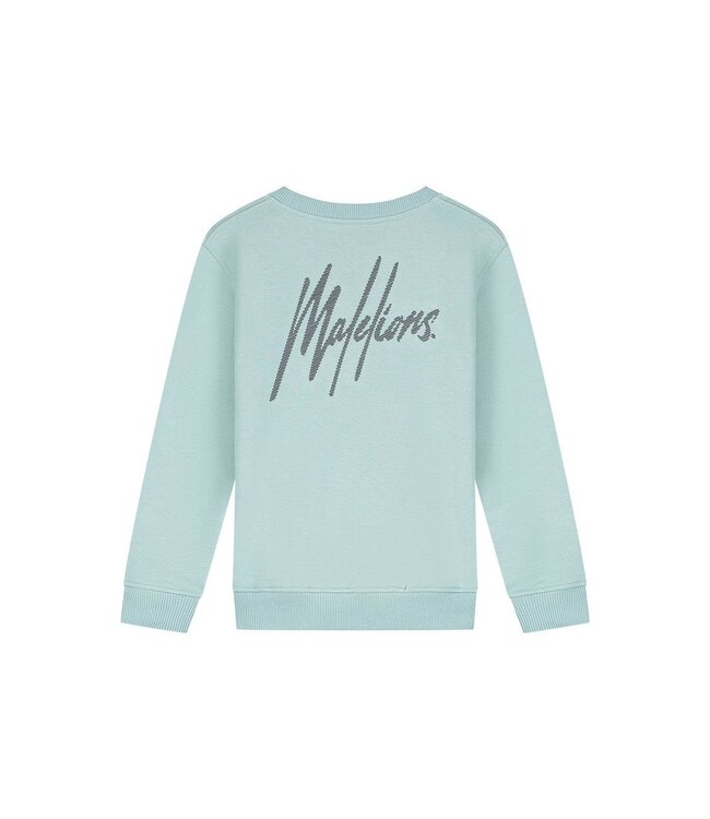 Malelions winter sweater jongens - blauw/grijs - signature, gestreept