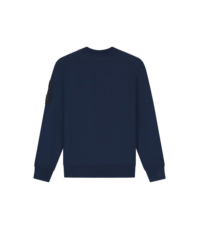 Malelions winter sweater jongens - navy blauw - gebreid, zak