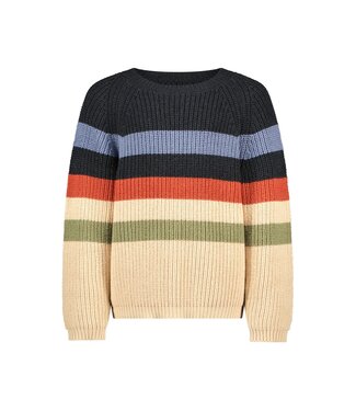 Like Flo winter sweater jongens - beige - Donin - gestreept - gebreid