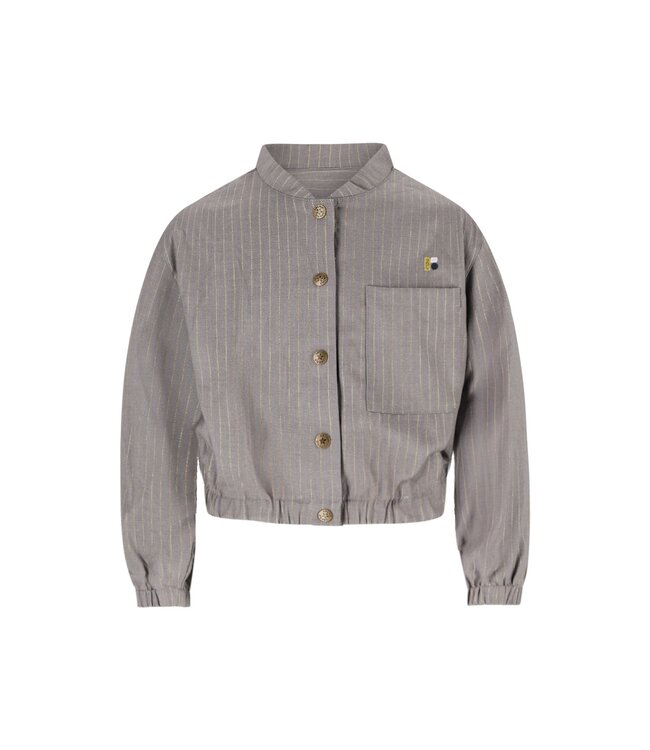 Like Flo winter blouse meisjes teens - grijs - Chilly - drukknoop - pinstripe