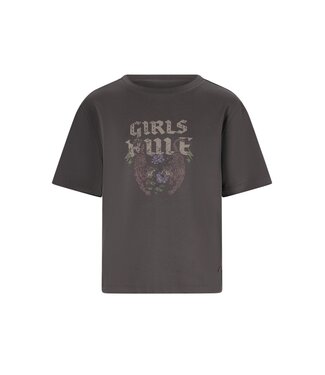 Like Flo winter slub jersey t-shirt meisjes teens - grijs - Eleah