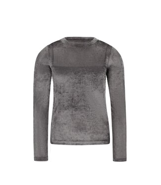 Like Flo winter velvet mesh top meisjes teens - grijs - Elina - voering