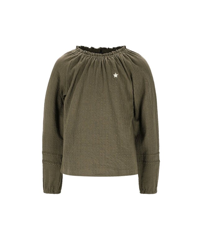 Like Flo winter jersey blouse meisjes - groen - Eli - jacquard