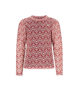 Like Flo winter mesh top meisjes - roze - Estee - AOP