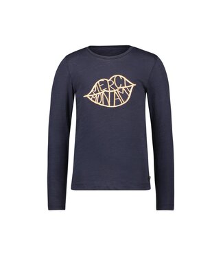 Like Flo winter jersey t-shirt meisjes - navy blauw - Emy - print/longsleeve