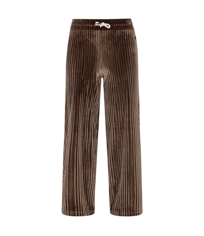 Like Flo winter velvet wide leg broek meisjes - bruin - Fem