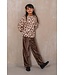Like Flo winter velvet wide leg broek meisjes - bruin - Fem
