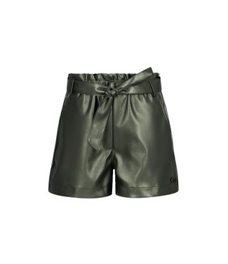 Like Flo winter nep leren short meisjes - groen - Fay-Linn - schelpenriem