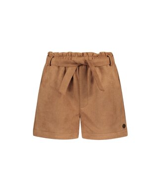 Like Flo winter nep leren short meisjes - bruin - Fay-Linn - schelpenriem