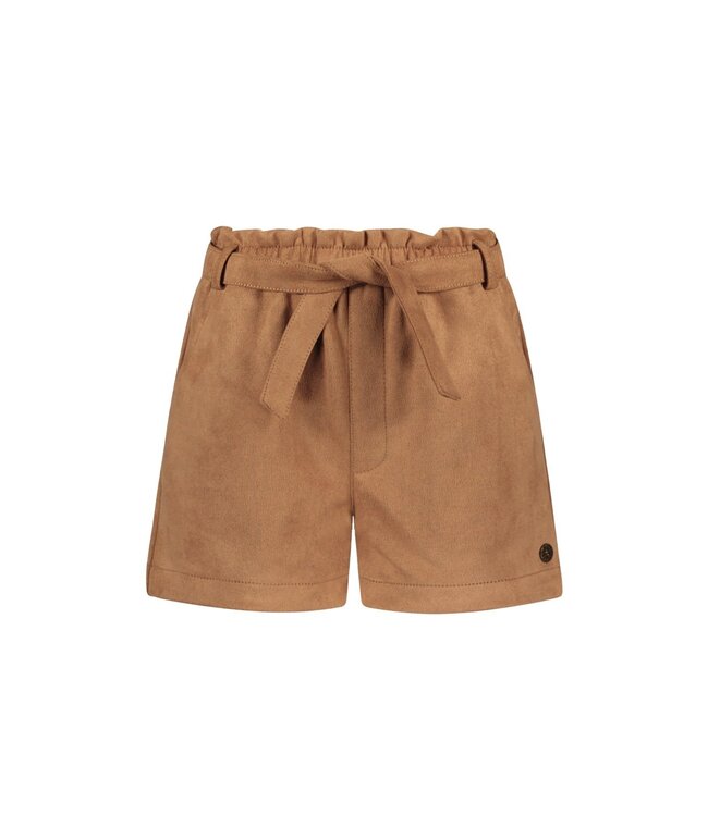 Like Flo winter nep leren short meisjes - bruin - Fay-Linn - schelpenriem