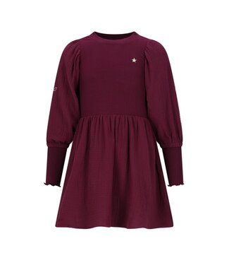 Like Flo winter jurk meisjes - rood - Maya - geweven - ballonmouwen - rib