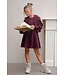 Like Flo winter jurk meisjes - rood - Maya - geweven - ballonmouwen - rib