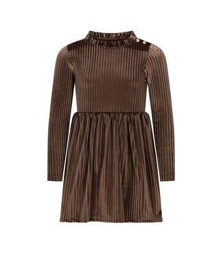 Like Flo winter jurk meisjes - bruin - Mara - knopen op mouw