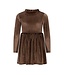 Like Flo winter jurk meisjes - bruin - Mara - knopen op mouw