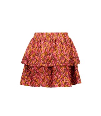B.Nosy winter rok meisjes - roze/bruin - Ruth - 2 laagjes met print