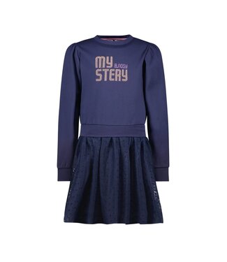 B.Nosy winter sweat jurk meisjes - navy blauw - Dasha - mesh rok