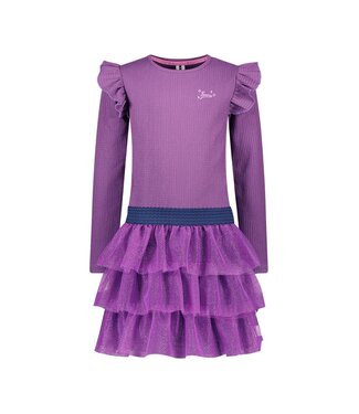 B.Nosy winter jurk meisjes - paars - Dora - laagjes mesh rok