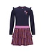 B.Nosy winter jurk meisjes - navy blauw - Daphne - 2 laagjes met print rok