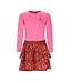B.Nosy winter jurk meisjes - roze - Daphne - 2 laagjes met print rok