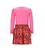 B.Nosy winter jurk meisjes - roze - Daphne - 2 laagjes met print rok