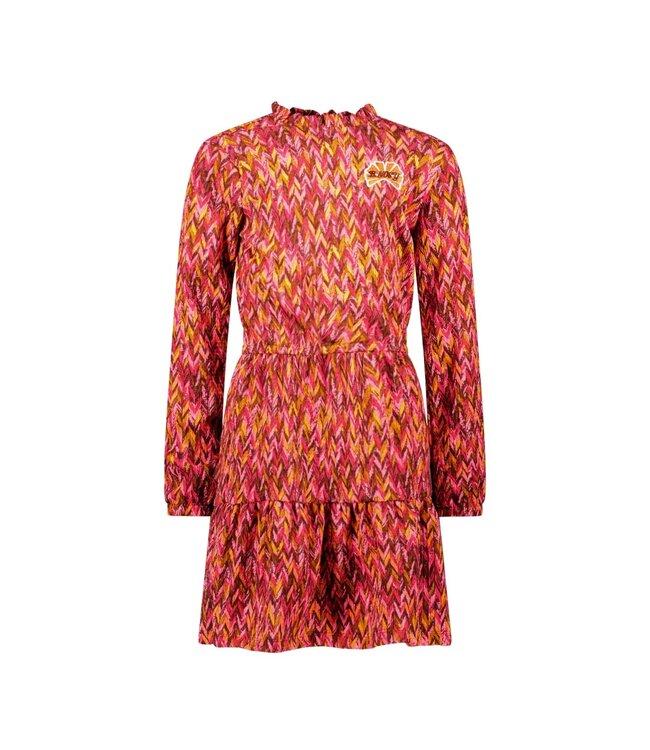 B.Nosy winter jurk meisjes - roze/bruin - Dalia - print