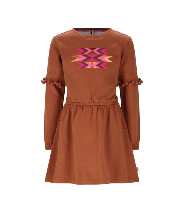 B.Nosy winter sweat jurk meisjes - bruin - Dynia