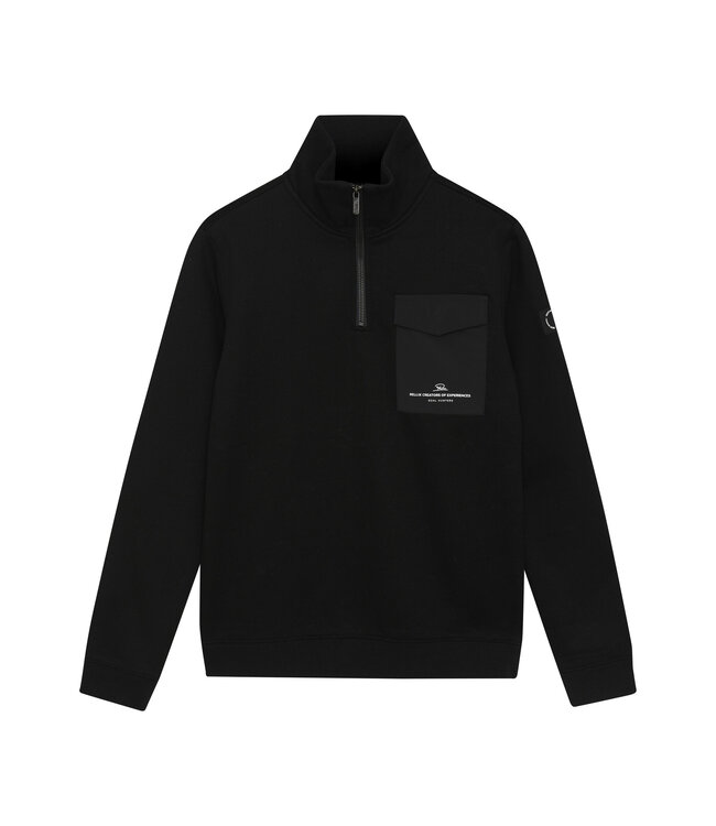Rellix winter sweater jongens - zwart - rits, zak
