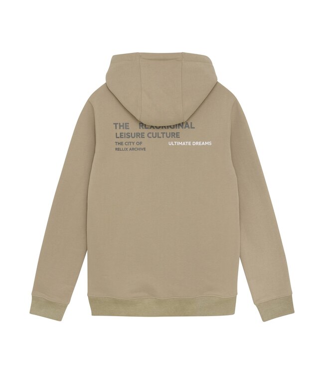 Rellix winter hoodie jongens - bruin - badge