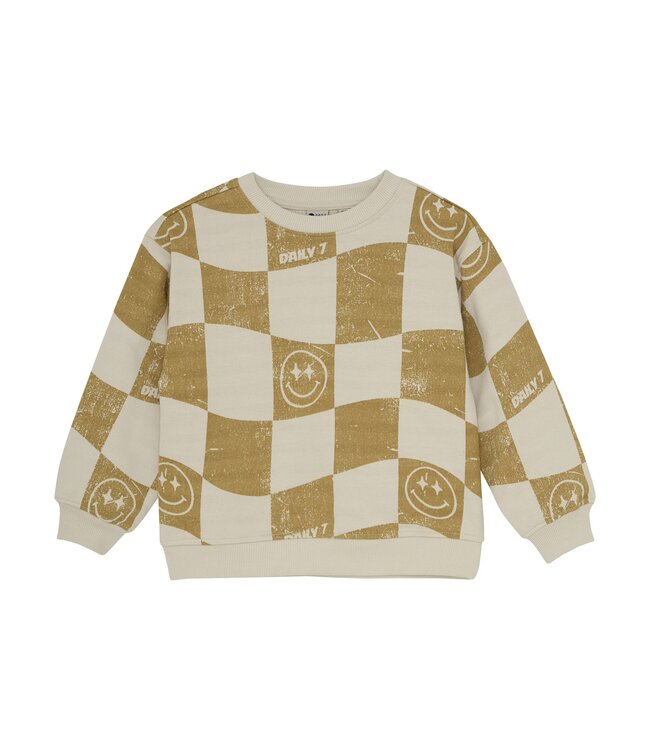 Daily7 winter sweater jongens - zand - oversized/AOP