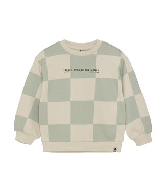 Daily7 winter sweater jongens - groen - oversized/geruite print