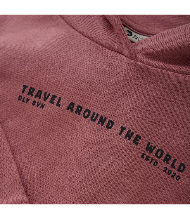 Daily7 winter hoodie jongens - rood - print