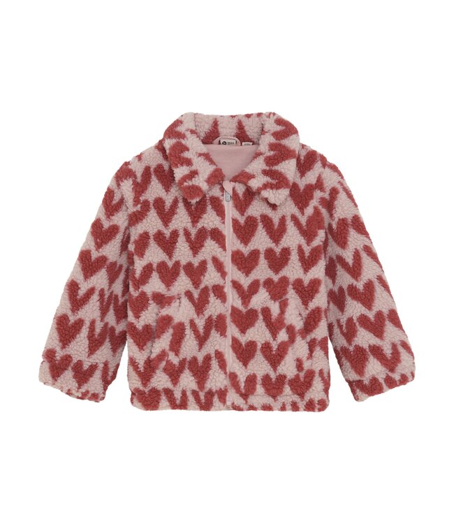 Daily7 winter winterjas meisjes - roze - teddy/hart