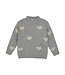 Daily7 winter sweater meisjes - grijs - hart/gebreid