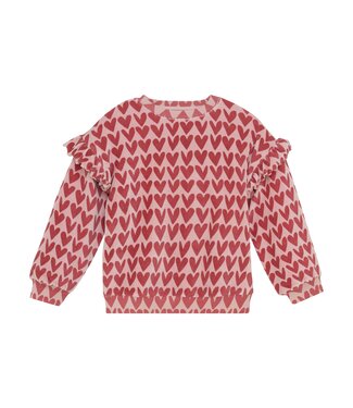 Daily7 winter sweater meisjes - roze - hart print