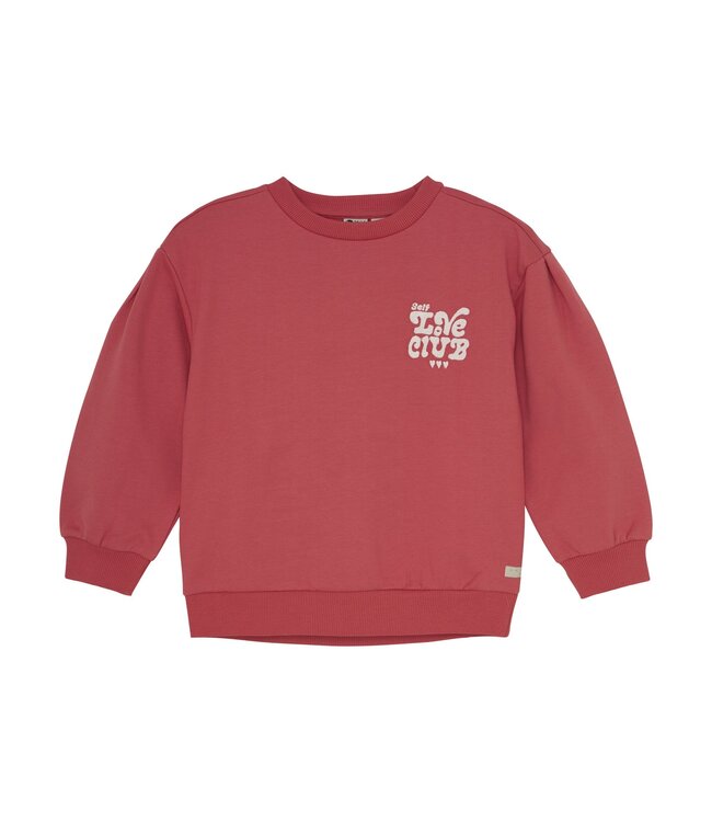 Daily7 winter sweater meisjes - rood - brushed print