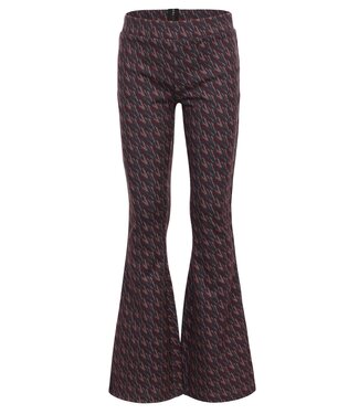 LOOXS 10sixteen winter flare broek meisjes - bordeaux rood/roze - camouflage