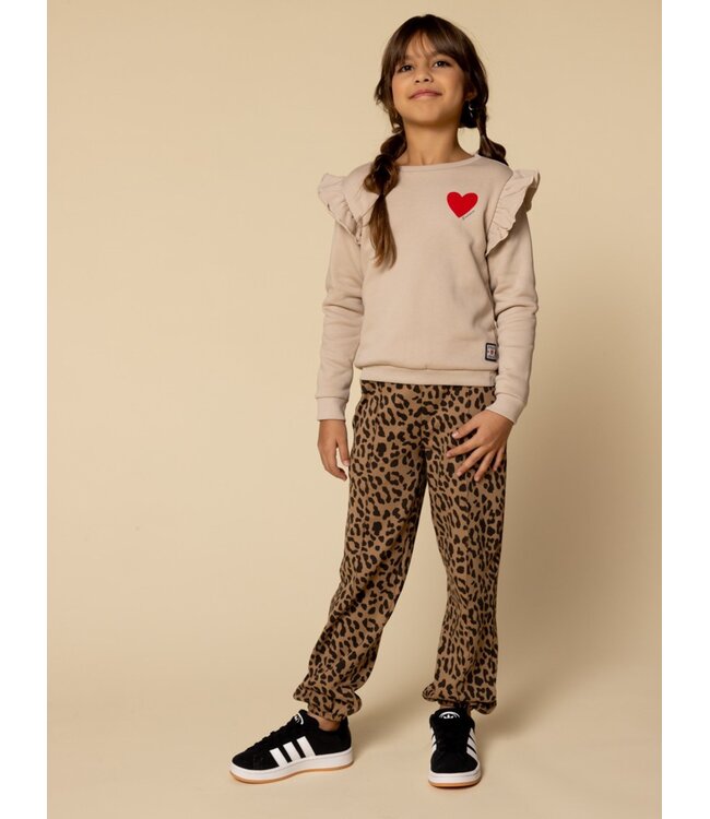 LOOXS Little winter sweater meisjes - zand - ruffle