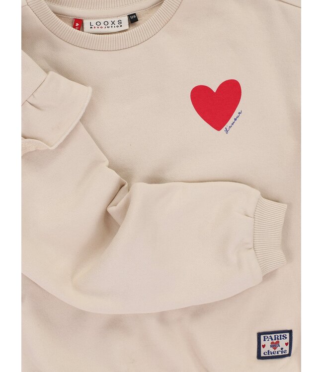 LOOXS Little winter sweater meisjes - zand - ruffle