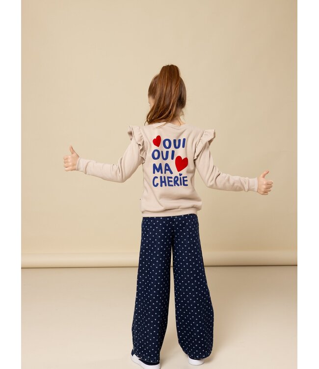 LOOXS Little winter sweater meisjes - zand - ruffle