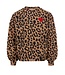 LOOXS Little winter sweater meisjes - bruin - luipaard