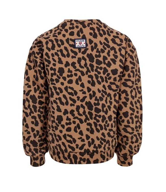 LOOXS Little winter sweater meisjes - bruin - luipaard